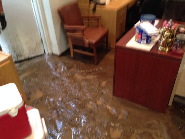 mud inside of office